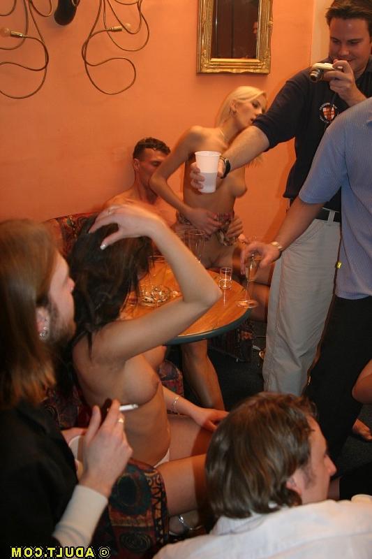 16P Lecherous chicks have some cock sucking and fucking fun at the drunk party