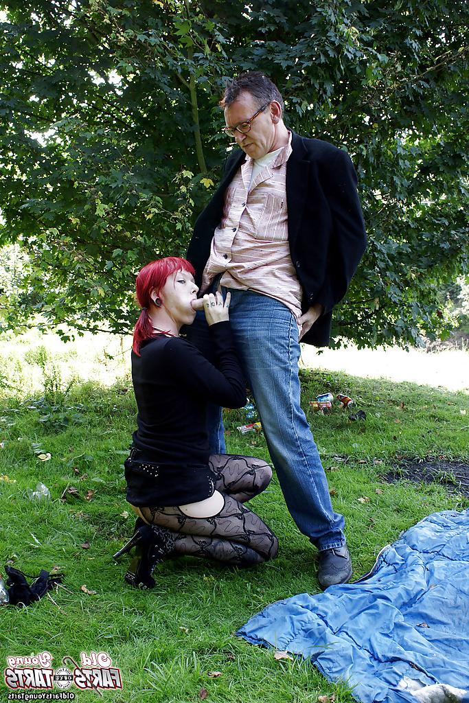 16P Kinky redhead babe in pantyhose Foxy gets fucked in public place