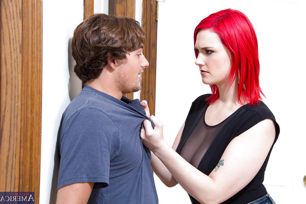 16P Redhead gal gets pounded hard and milks a boner with her boobacious tatas