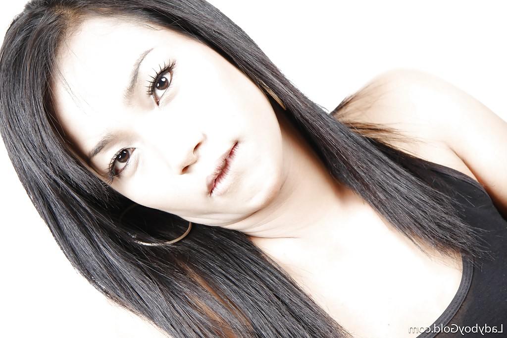 16P Brunette Asian ladyboy Balloon sucking a dick and getting fingered deep