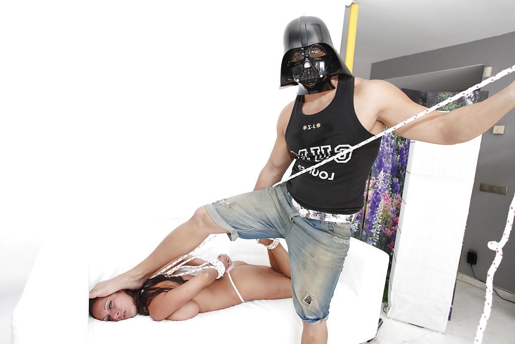 16P Ball-gagged latina with shaved cunt gets dominated and screwed hardcore