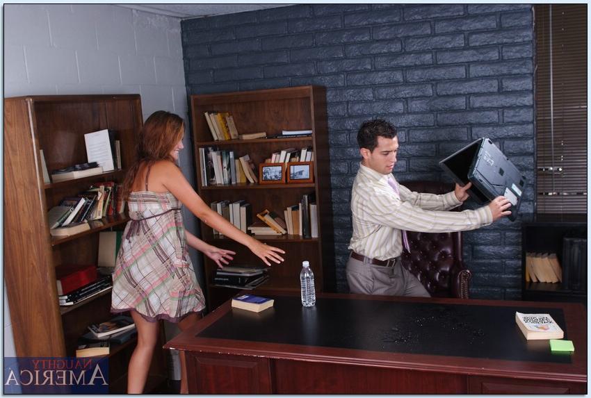 16P Naughty hottie Allie Haze punished with a hard dick in the office