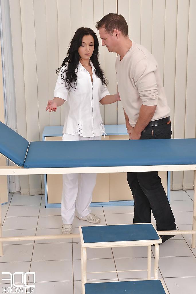 16P European nurse Angelik Duval is doing the best blowjob to her patient