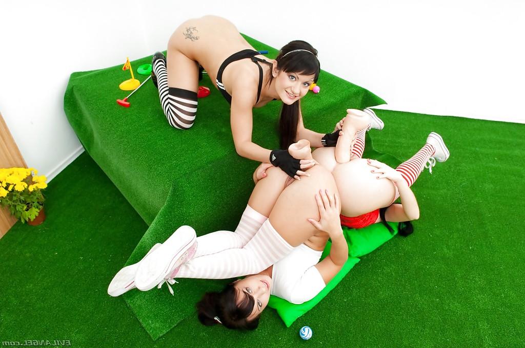 16P Playful lesbian pleasing her friends' anal holes with various sex toys