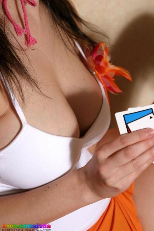 15P Abrianna plays strip poker with herself