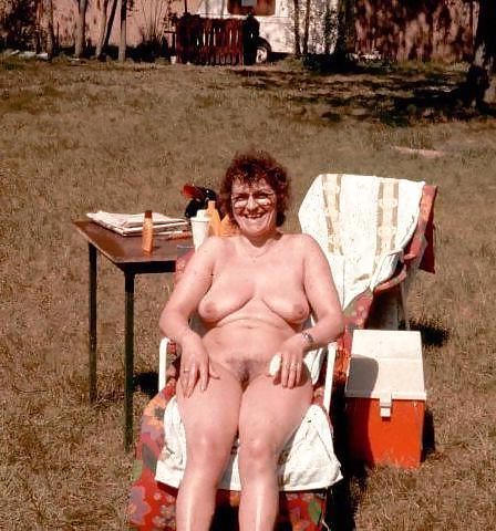 20P Older women sunbathing.