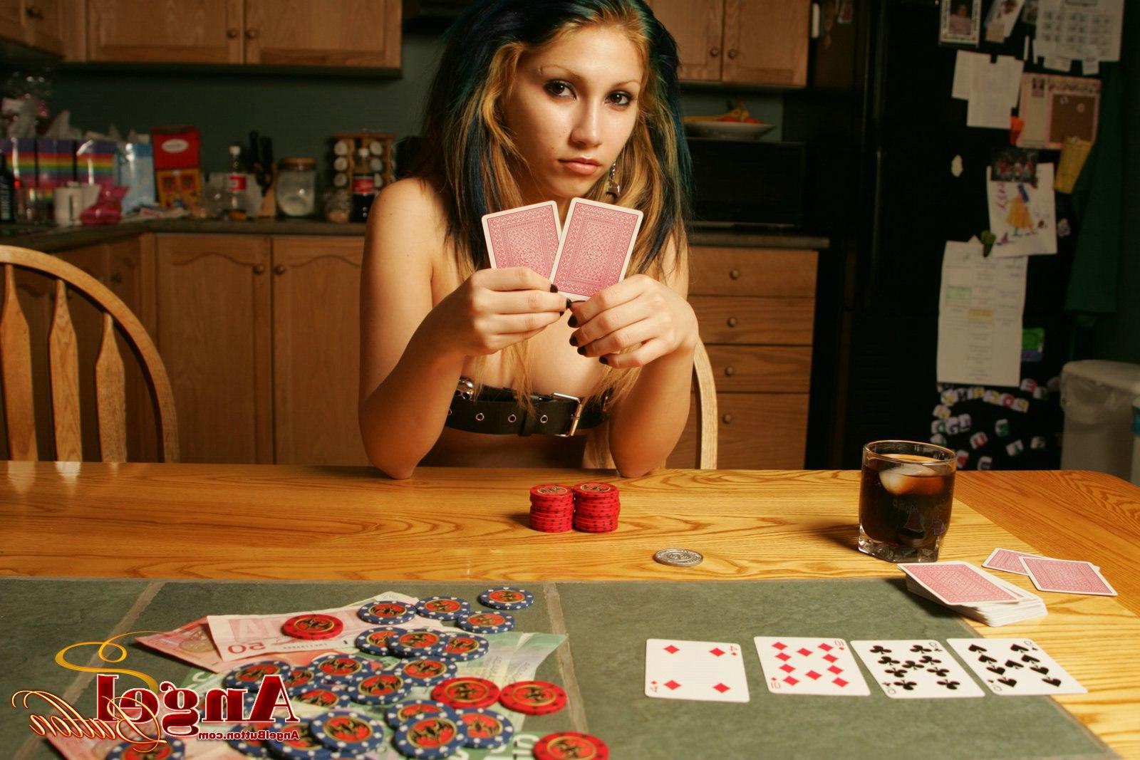 15P Pics of Angel Button playing strip poker