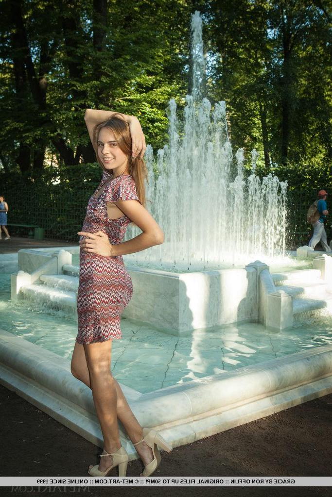 18P Brunette girl Angelina Ballerina strips out of her dress for you in "Hartha"