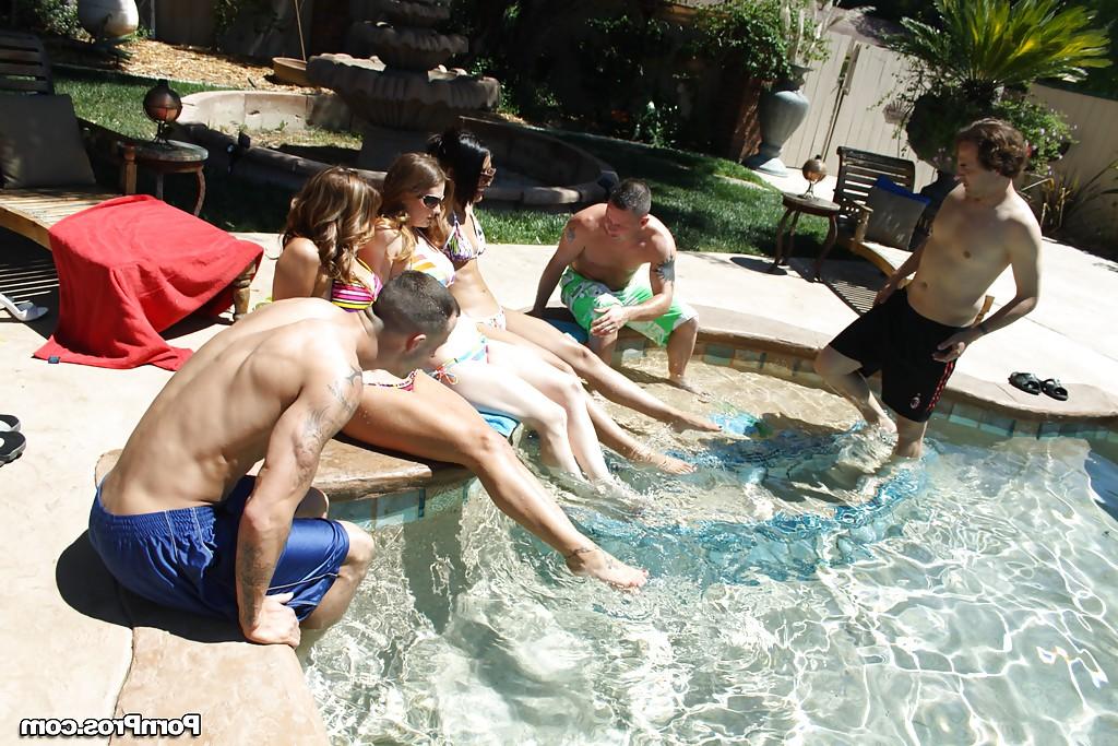 16P Hot babe with big tits Carmen McCarthy is into pool party with her friends