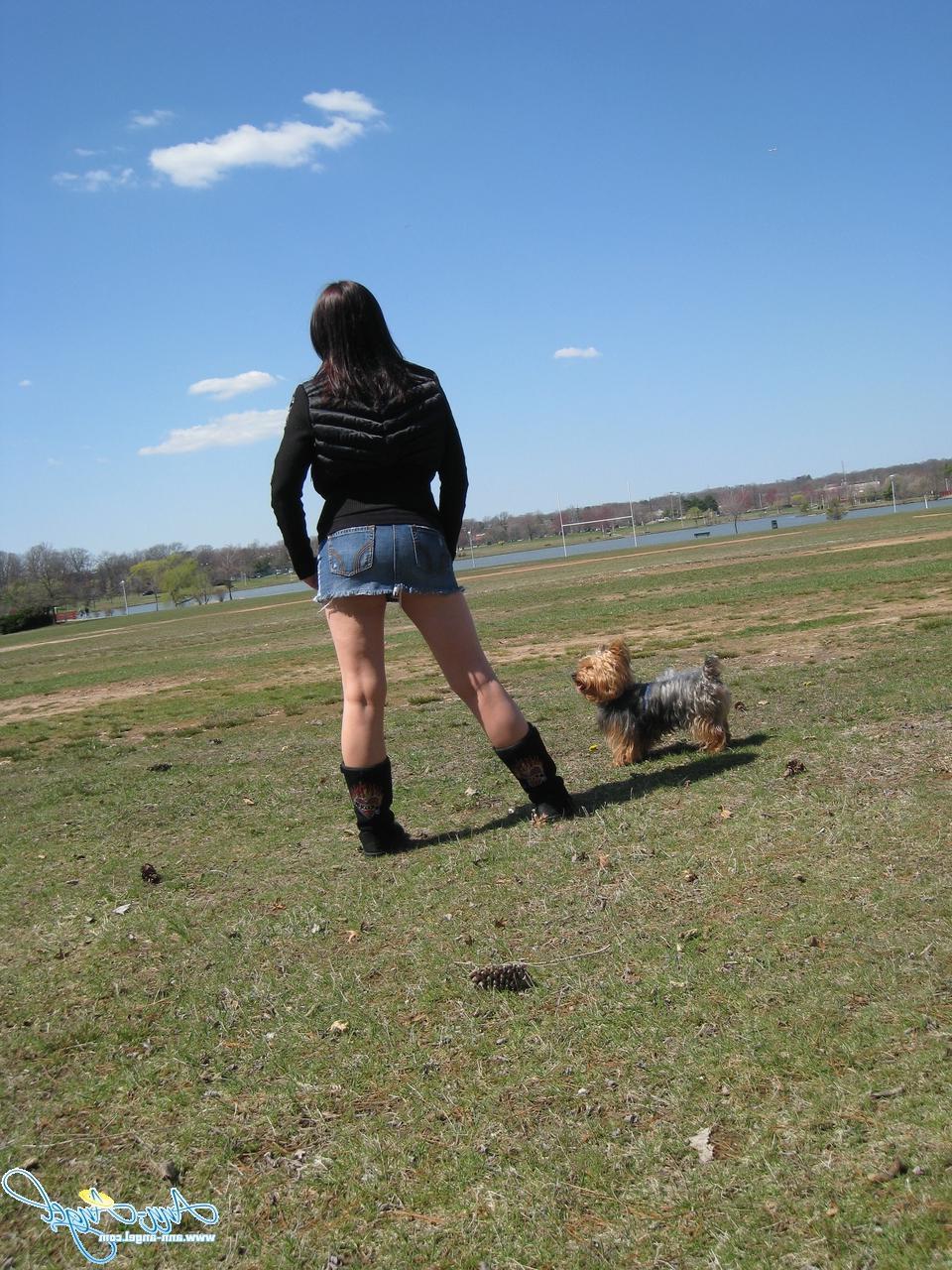 16P Ann Angel gives you a look up her skirt