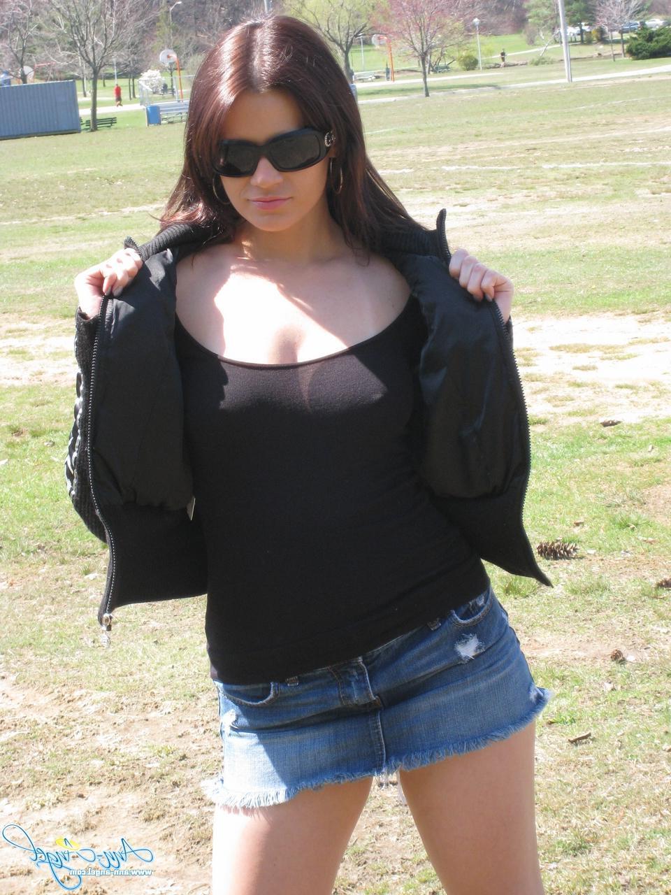 16P Ann Angel gives you a look up her skirt