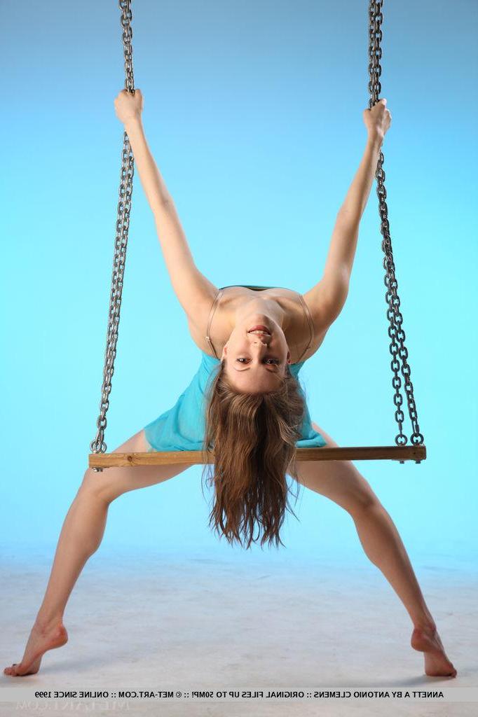 17P Beautiful teen girl Annett A displays her incredible body on a swing