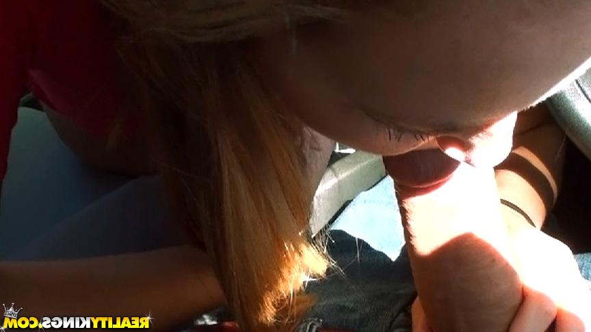 16P Young chick Charli Maverick sucking cock and swallowing cum outdoors