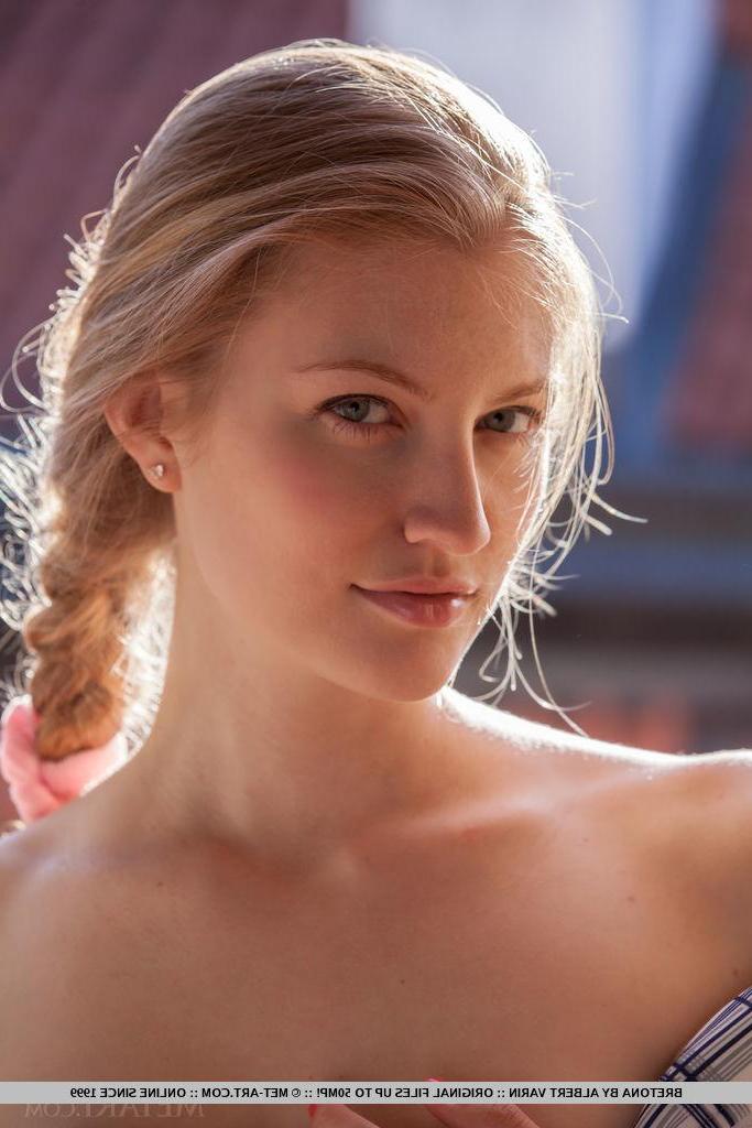 18P Blonde teen Bretona slides down her panties in "Querto"