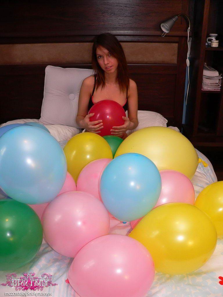 15P Pictures of teen star Brittany Preston getting kinky with balloons
