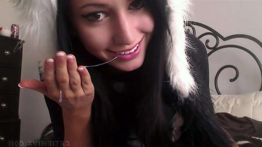 15P Freaky Catie Minx is a bad little panda bear finger banging herself to orgasm