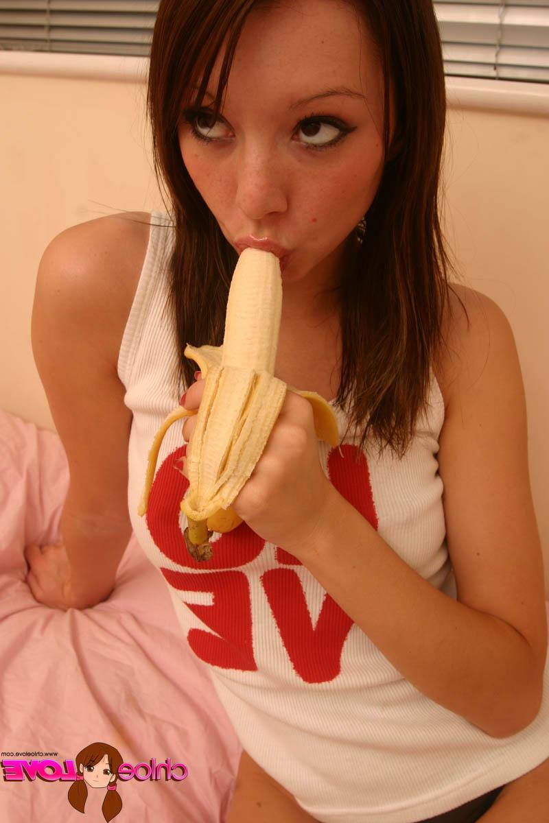 15P Pictures of Chloe Love doing naughty things with a banana