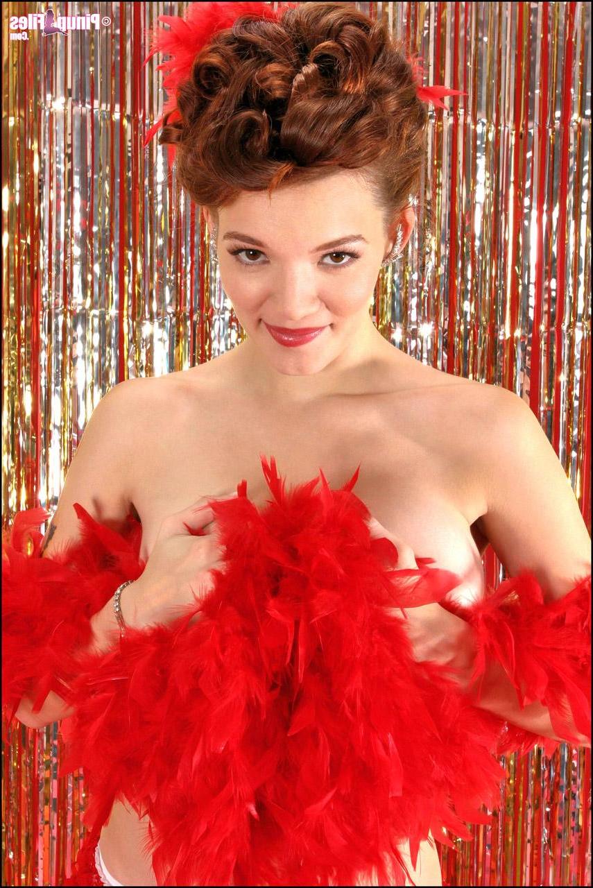 12P Redhead beauty Danielle Riley is a busty burlesque dancer