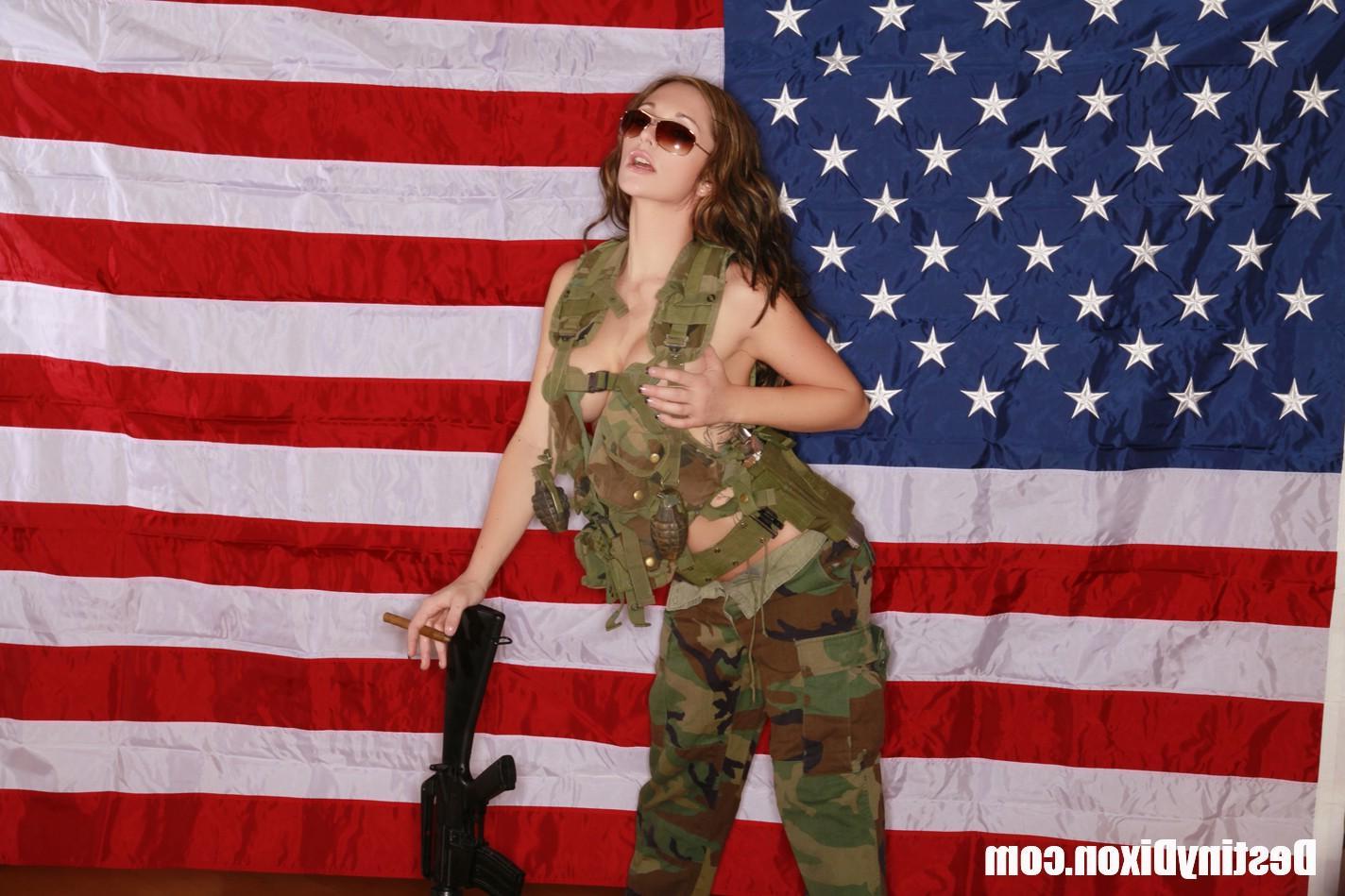 15P Destiny dresses up as a sexy commando and gets ready to kick some ass