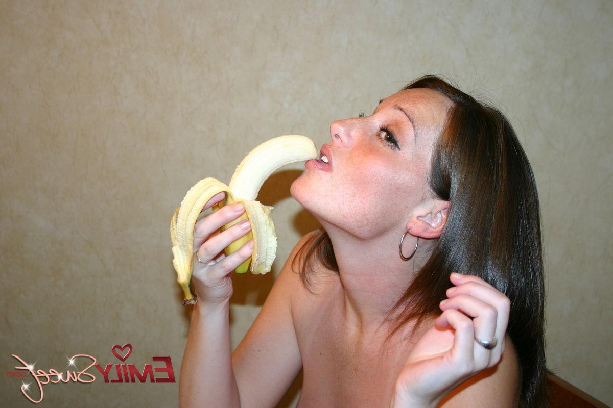 20P Pictures of Emily Sweet eating a banana