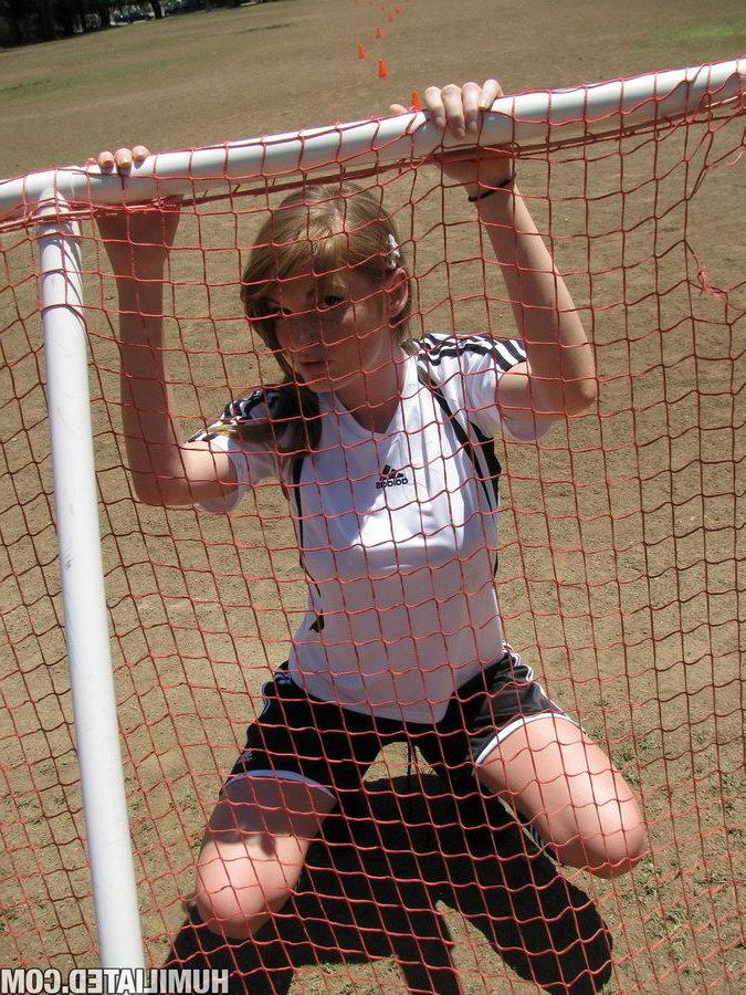 16P Beautiful ginger Faye Regan scores with balls