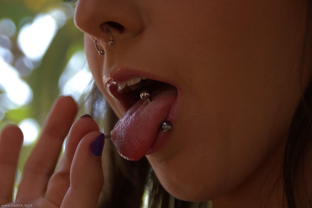 16P Naughty pierced teen Mazzaratie Monica playing with her nipples
