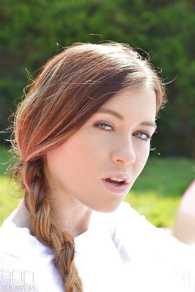 16P Beautiful European teen Misha Cross getting wet at a pool party
