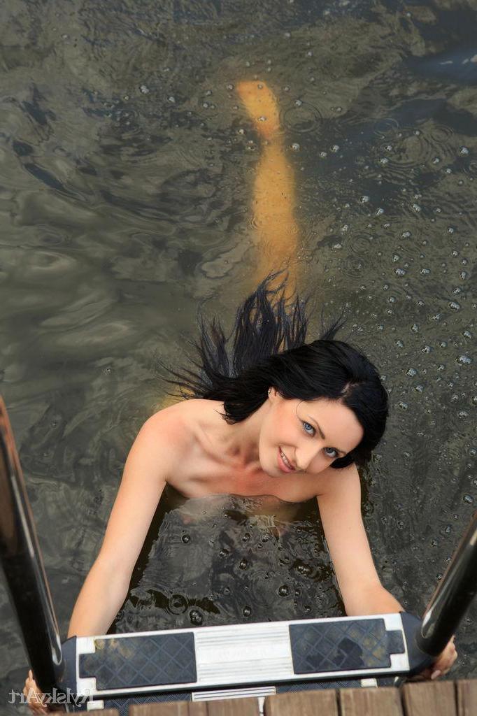 16P Brunette babe Janelle B goes skinny dipping in "Joogi"