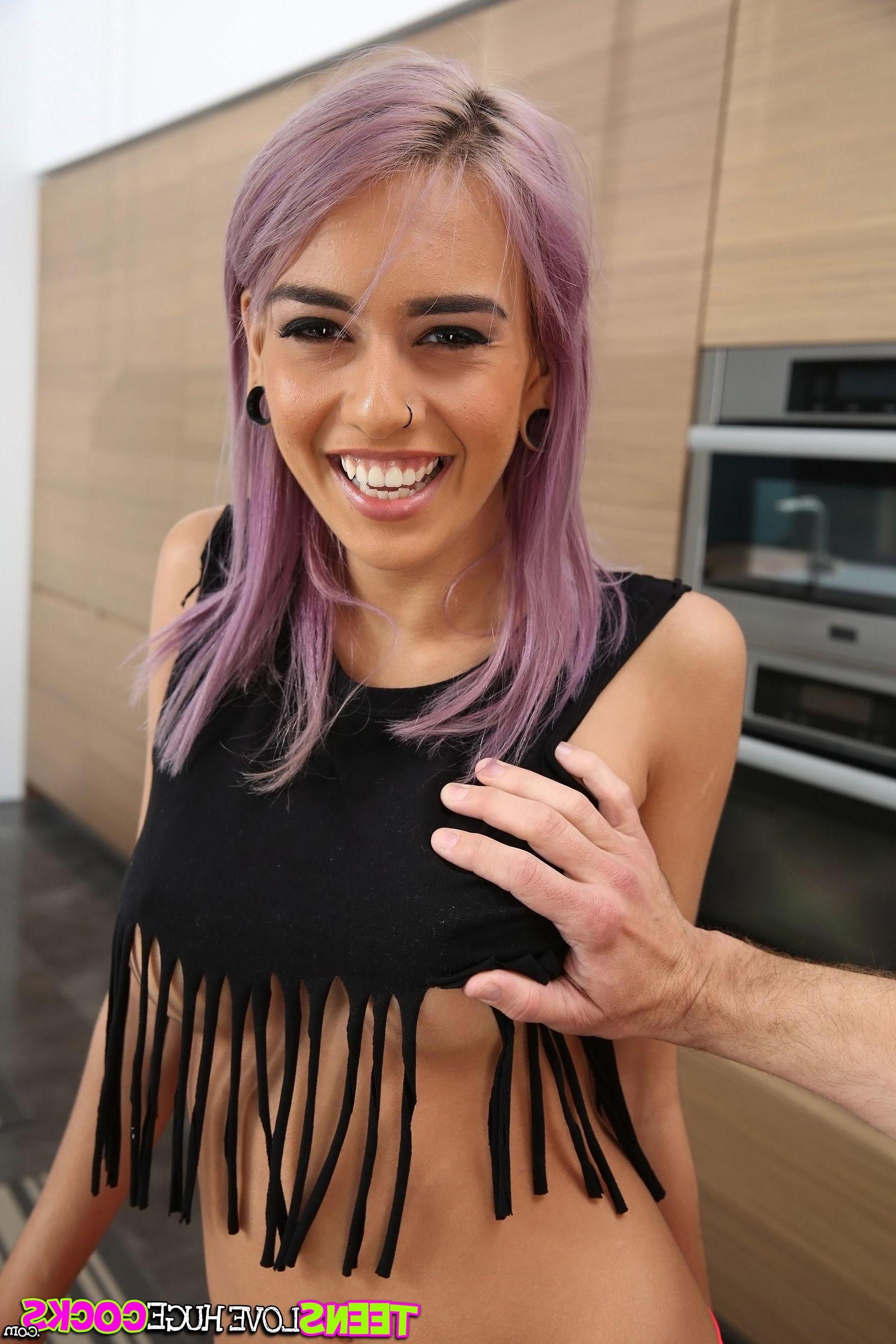 20P Hot teen Janice Griffith raids the pantry and then has her pussy raided