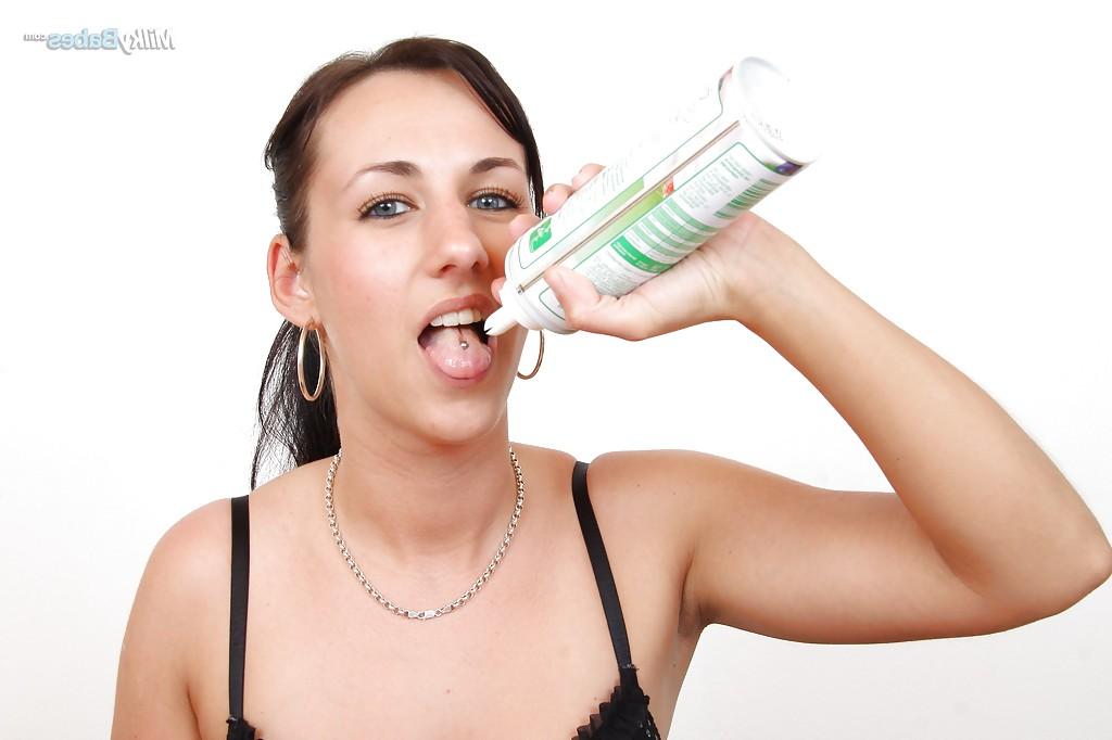 16P Yummy European babe gets very wet and hungry for masturbation