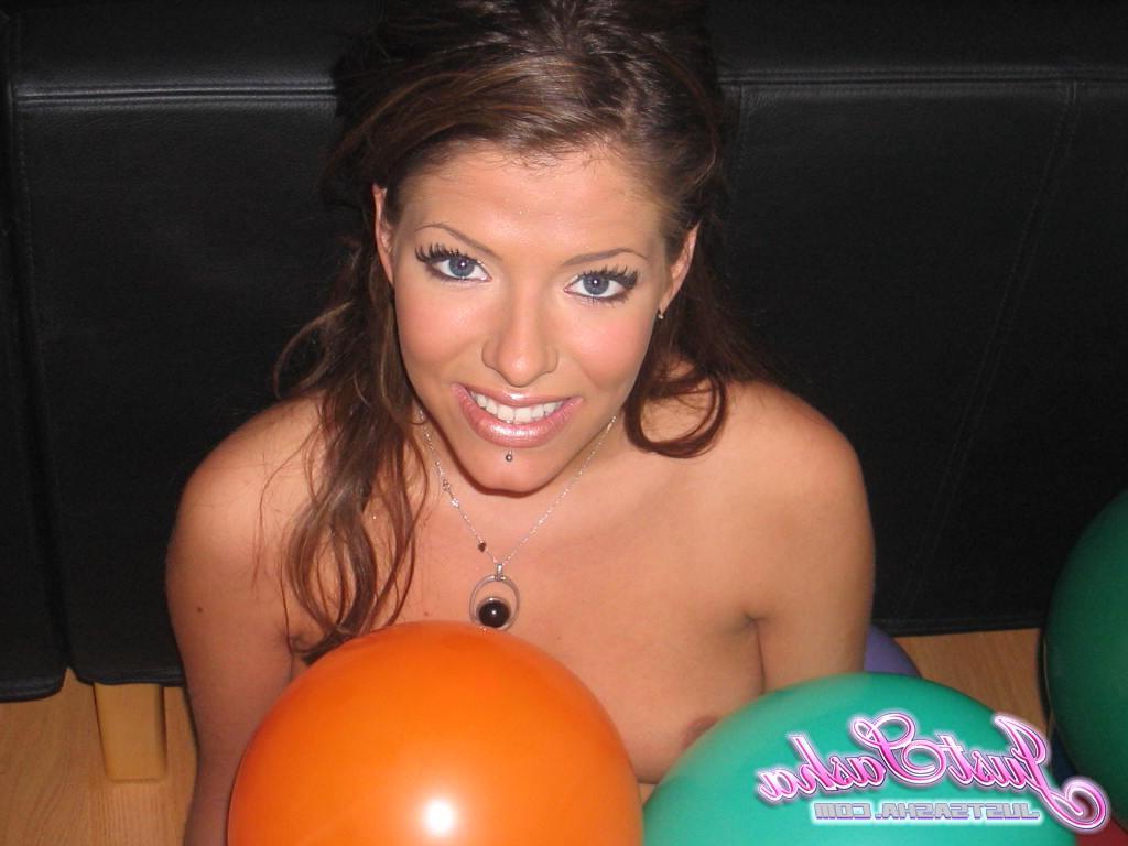 20P Pictures of teen cutie Just Sasha playing with balloons