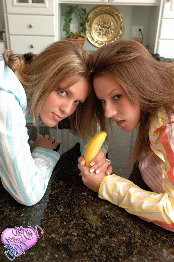 20P Pictures of Karen and Kate sharing a banana