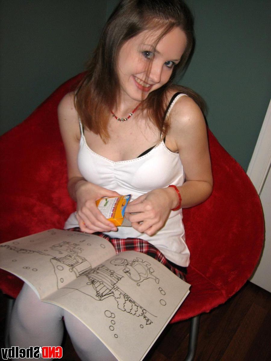 12P Hot schoolgirl Shelby isnt shy as she strips out of her innocent uniform