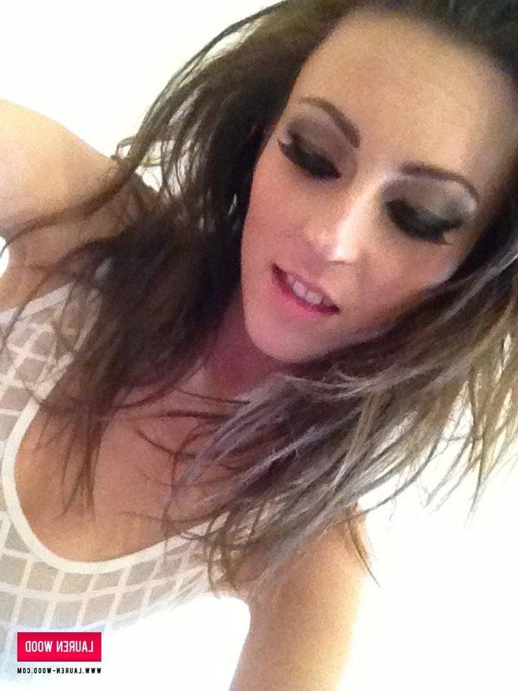 12P Lauren Wood lets you peep inside her cute white top
