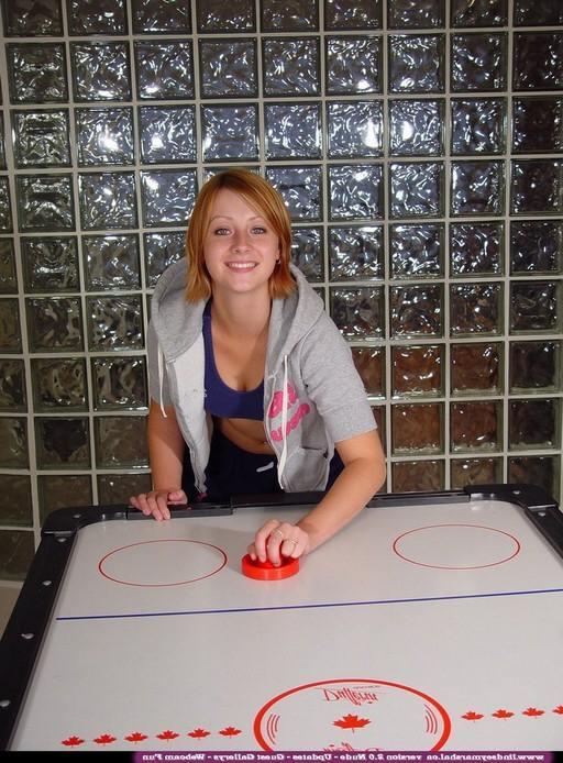 14P Lindsey gets naked on the air hockey table