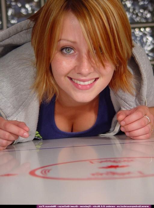 14P Lindsey gets naked on the air hockey table