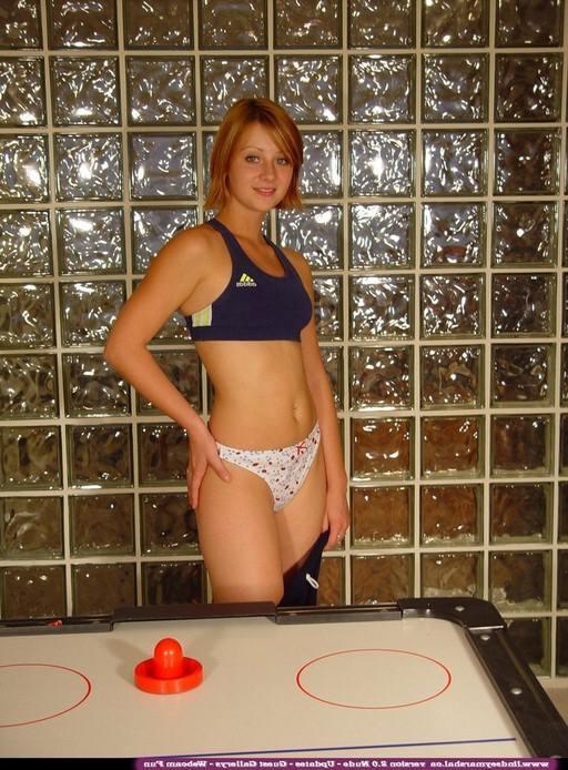 14P Lindsey gets naked on the air hockey table