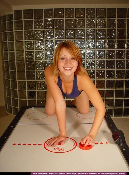 14P Lindsey gets naked on the air hockey table