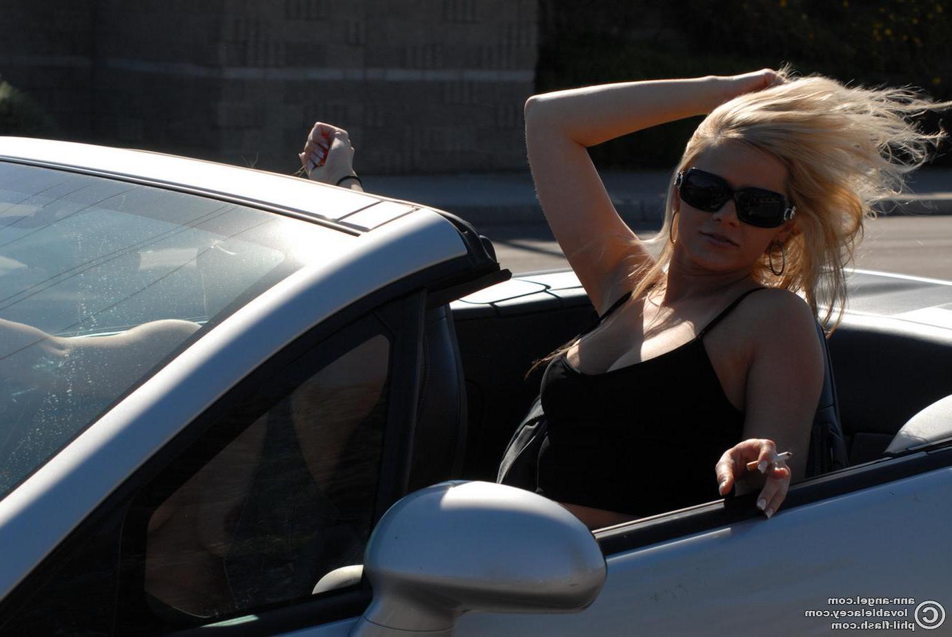 16P Ann and Lacey dress up as naughty schoolgirls and go on a joy ride