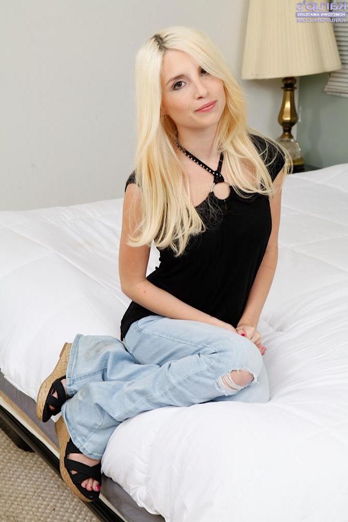 15P Petite blonde teen Piper Perri fingers her small pussy