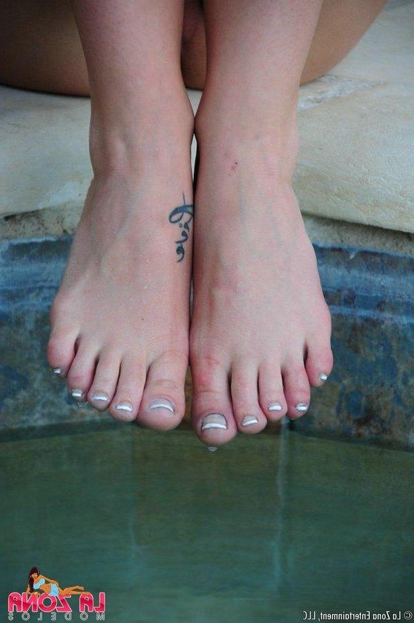 15P Rachel takes her itty bitty bikini off and jumps in the pool