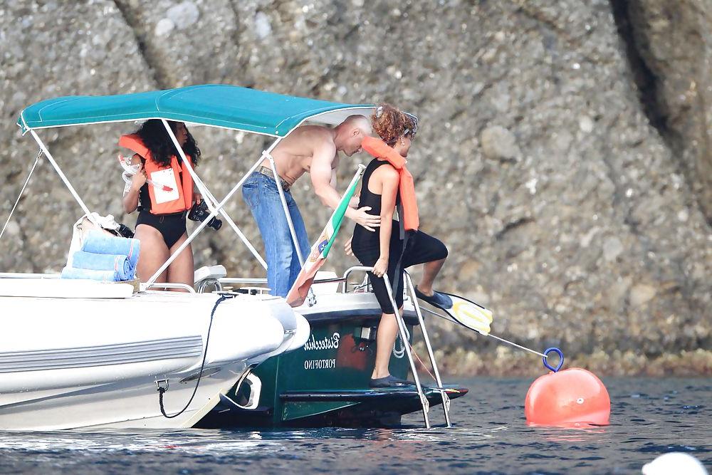 15P Rihanna swimming wPOKIES in San Fruttuoso Bay Italy