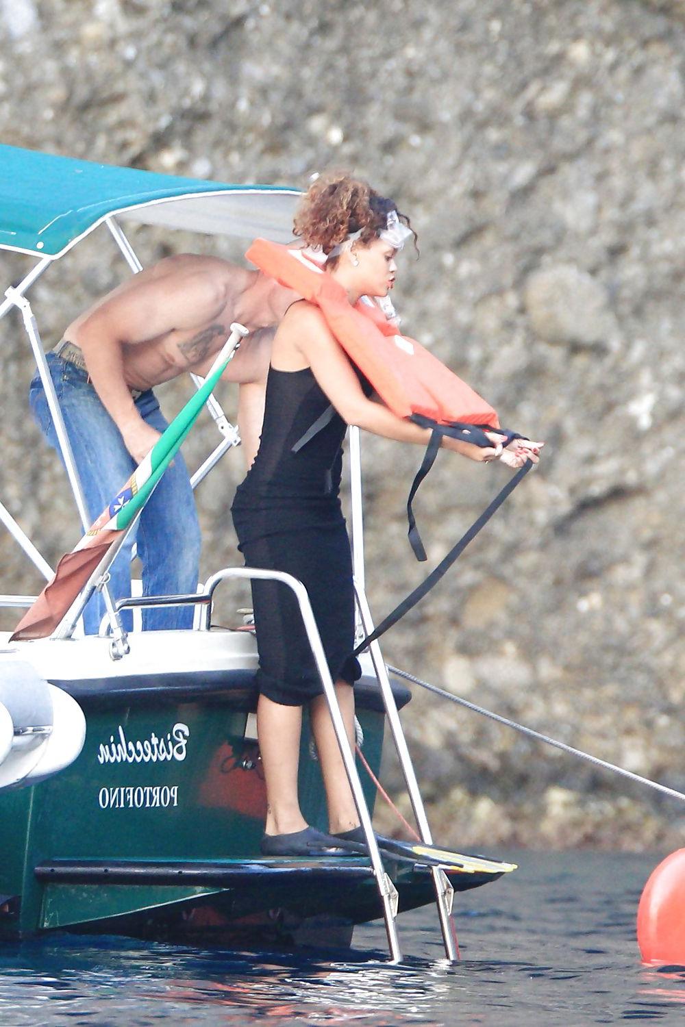 15P Rihanna swimming wPOKIES in San Fruttuoso Bay Italy