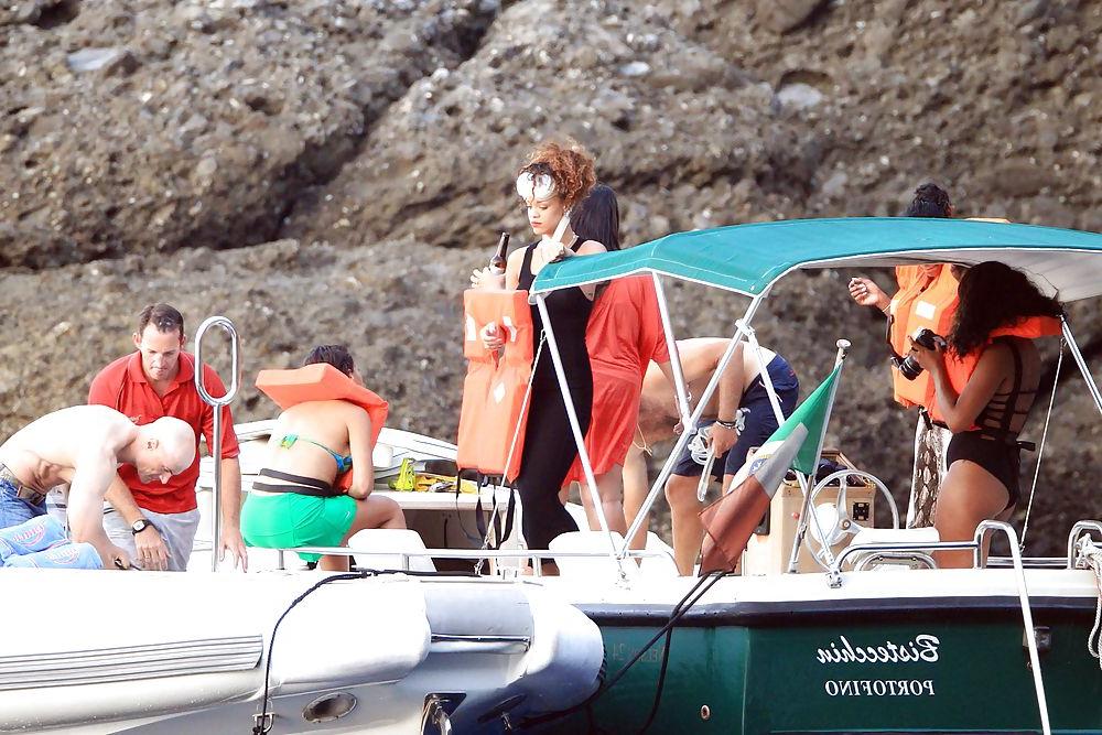 15P Rihanna swimming wPOKIES in San Fruttuoso Bay Italy