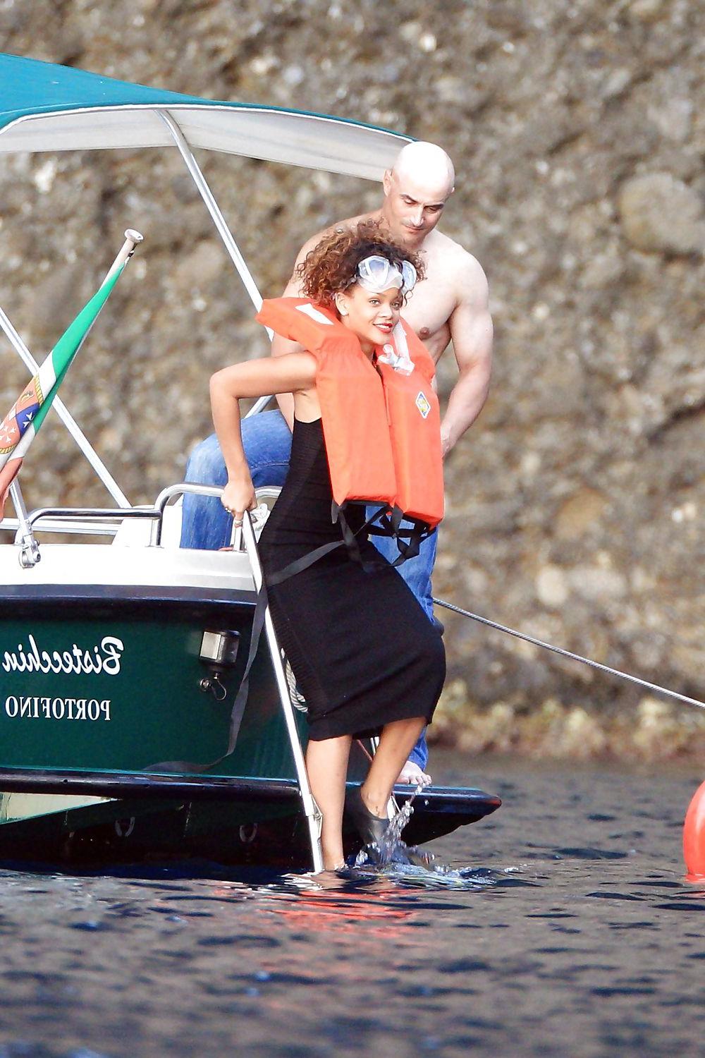 15P Rihanna swimming wPOKIES in San Fruttuoso Bay Italy