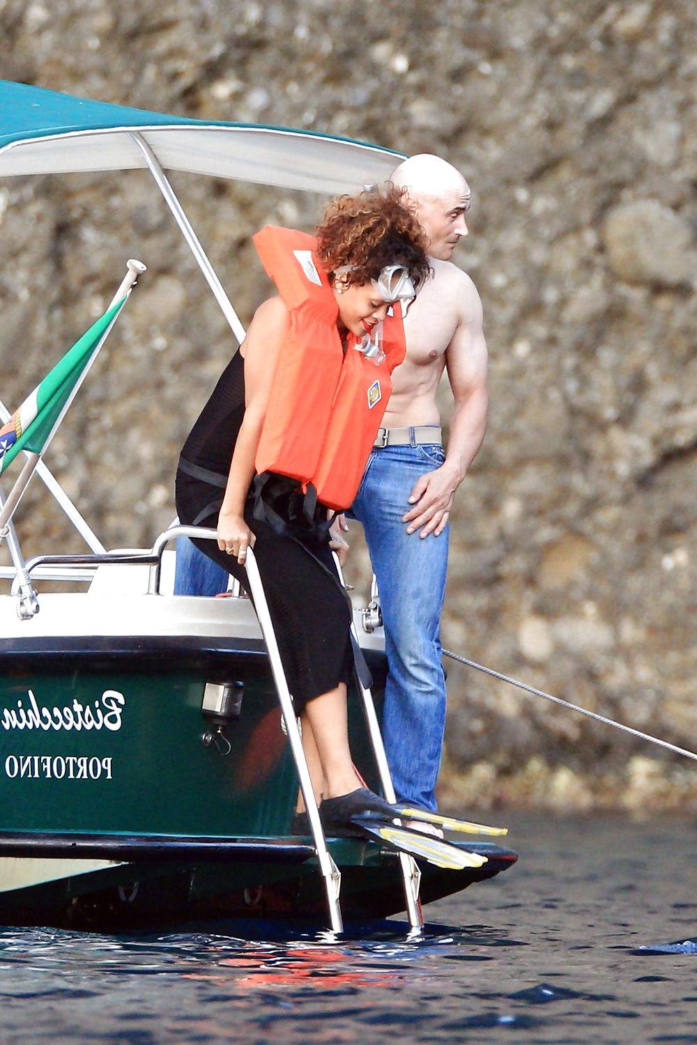 15P Rihanna swimming wPOKIES in San Fruttuoso Bay Italy