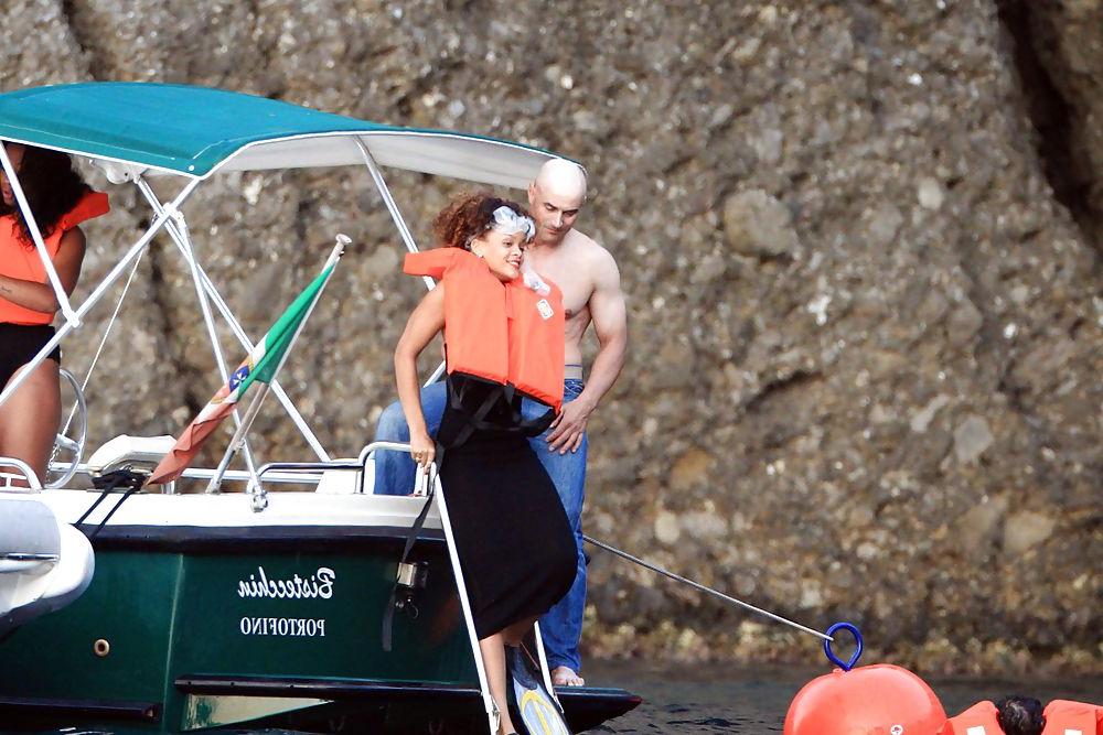 15P Rihanna swimming wPOKIES in San Fruttuoso Bay Italy