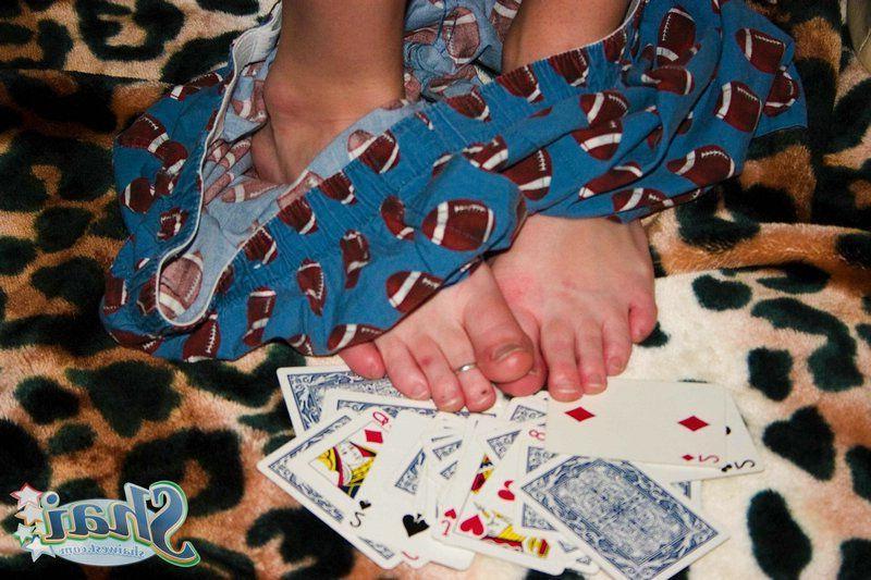 14P Pictures of Shai West playing strip poker and losing
