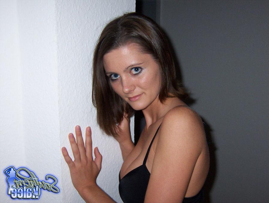 12P Brunette girl Southern Kalee gives a striptease in her black outfit