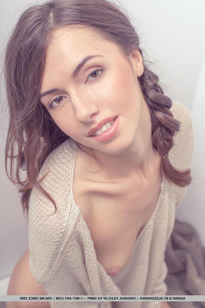 18P Tall teen girl Xenia strips out of her sweater and offers you her tight pussy